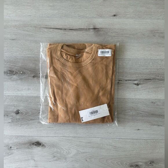 Feat Mens TreeCell Waffle Long Sleeve Shirt‎ Apricot/Sand L NWT IN PACKAGING - Picture 4 of 6